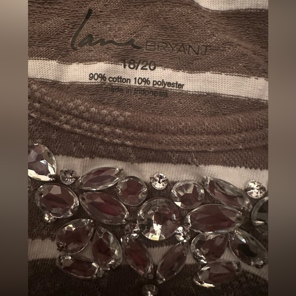 Lane Bryant Striped Jeweled Tank Top Size 18/20​ - Picture 6 of 8